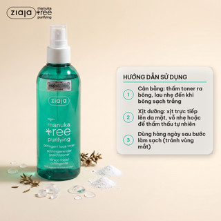 Toner Xịt Ziaja Manuka Se Khít Lỗ Chân Lông, Giảm Mụn Ziaja Manuka Tree Purifying Astringent Face Toner 200ml–Làm Dịu Da