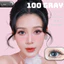 Lens mắt 100 Gray màu xám họa tiết cánh hoa, viền đen, size lớn - thương hiệu LUNA EYES