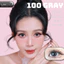 Lens mắt 100 Gray màu xám họa tiết cánh hoa, viền đen, size lớn - thương hiệu LUNA EYES