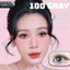 Lens mắt 100 Gray màu xám họa tiết cánh hoa, viền đen, size lớn - thương hiệu LUNA EYES