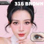 Lens mắt FC-316 Brown màu nâu hồng tự nhiên, viền omber, size vừa - thương hiệu LUNA EYES