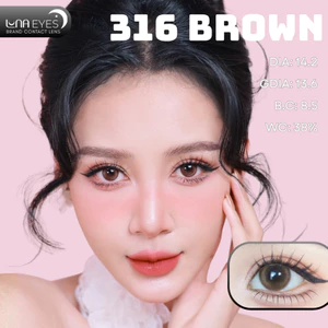 Lens mắt FC-316 Brown màu nâu hồng tự nhiên, viền omber, size vừa - thương hiệu LUNA EYES