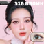 Lens mắt FC-316 Brown màu nâu hồng tự nhiên, viền omber, size vừa - thương hiệu LUNA EYES