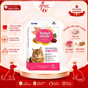 Thức Ăn Hạt Cho Mèo 5kg Today Dinner Hàn Quốc – Dinh Dưỡng Đầy Đủ, Hỗ Trợ Tiêu Hóa & Lông Mượt