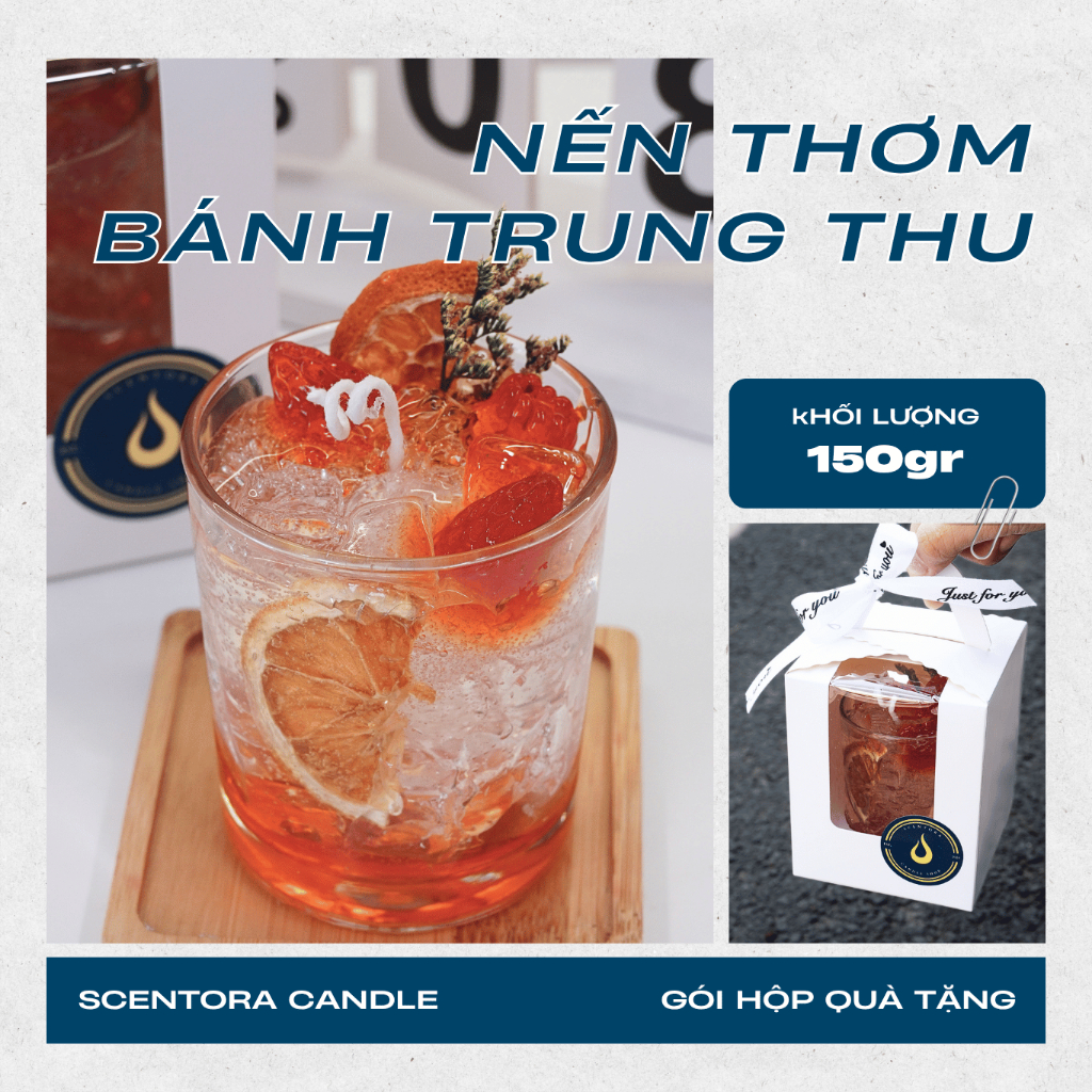 Nến Thơm Ly Soda Dâu Scentora Candle 150gr, Làm Quà Tặng Sinh Nhật, Kỉ Niệm, Trang Trí Phòng Decor.