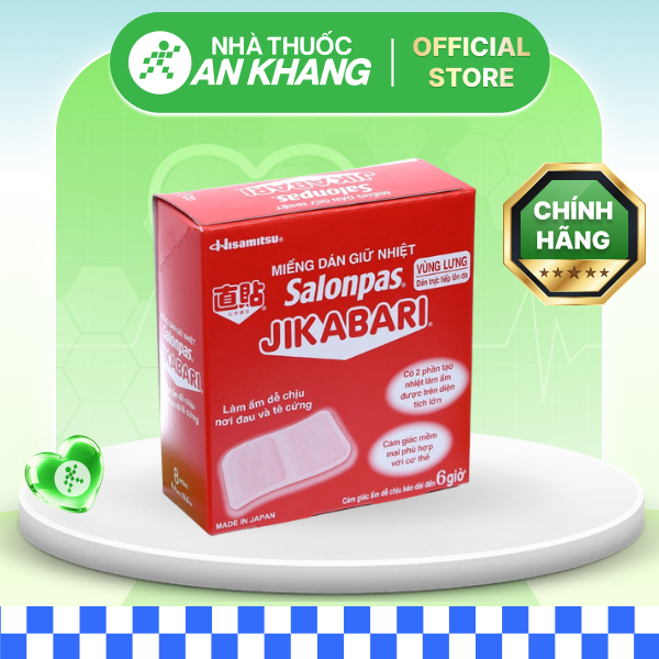 Hộp 8 miếng dán giữ nhiệt Salonpas Jikabari giúp làm ấm, giảm đau [Nhà Thuốc An Khang - Chính Hãng 100%]