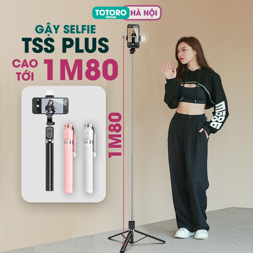 Tripod điện thoại Gậy chụp ảnh 3 chân TSS PLUS 1M80 Cây chụp hình Selfie tự sướng cầm tay – Quay video phim – Livestream