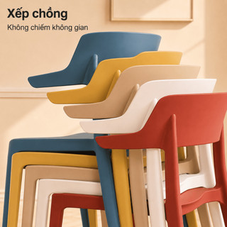 KUKA  Ghế ăn bằng nhựa Ghế nhựa lưng tựa sừng bò cho quán cafe nhà hàng gia đình nhẹ bền thoải mái thời trang