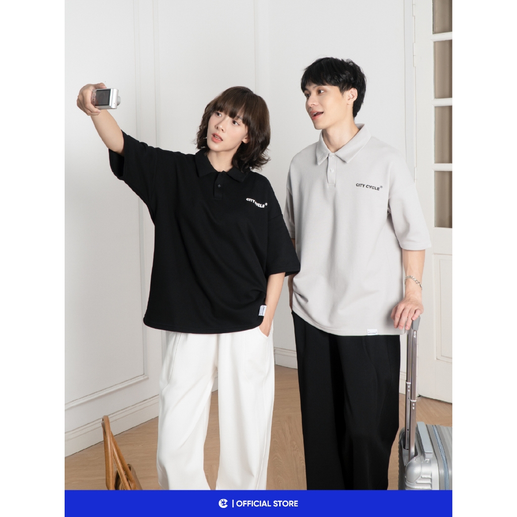 Áo thun polo nam nữ phông có cổ bẻ trẻ trung Local Brand Chính Hãng City Cycle Áo Polo Oversize Lazy