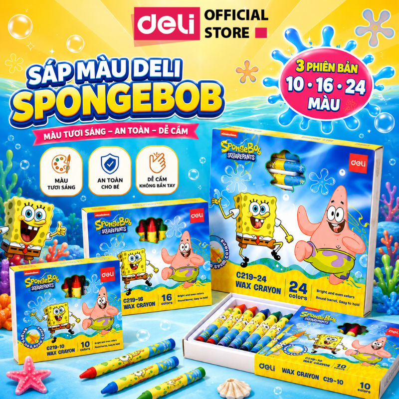 Bút Sáp Màu Nến Bt Biên Cho Bé Deli 16/24 Màu Tươi đậm t Vụn An To n Với Trẻ Nhà Học Sinh Tô Màu