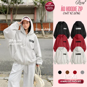 Áo Khoác Nỉ Boxy Chất Nỉ Bông Dày Dặn Nón To Form Rộng Tay Chống Nắng Bo Lưng Chun Thoải Mái Thêu 00:00 RUSY AK05