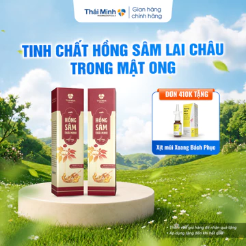 Nước Hồng Sâm Thái Minh Mật Ong Thái Minh - Chiết Xuất Từ Sâm Tươi Hữu Cơ - Chai 175ml