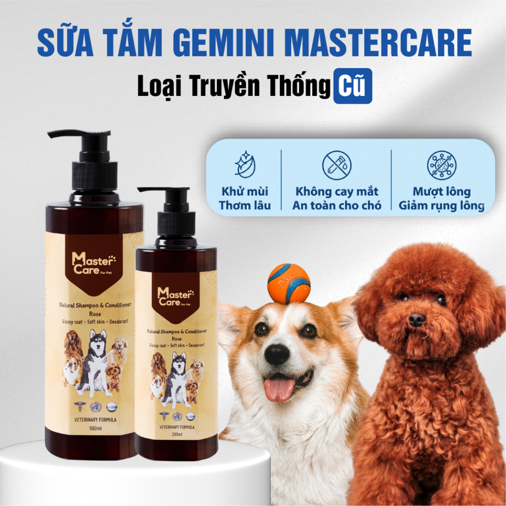 Sữa Tắm Cho Chó Ngăn Ngừa Ve Ghẻ Nấm Khử Mùi Hôi Và Làm Mượt Lông Lưu Hương 7 Ngày MASTERCARE 250 ML