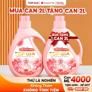 [MUA 1 CAN TẶNG 1 CAN] Nước Giặt TopGia Vườn Ngọt Ngào Dịu Nhẹ, Sạch Vết Bẩn Thơm Vượt Trội, Can 2L