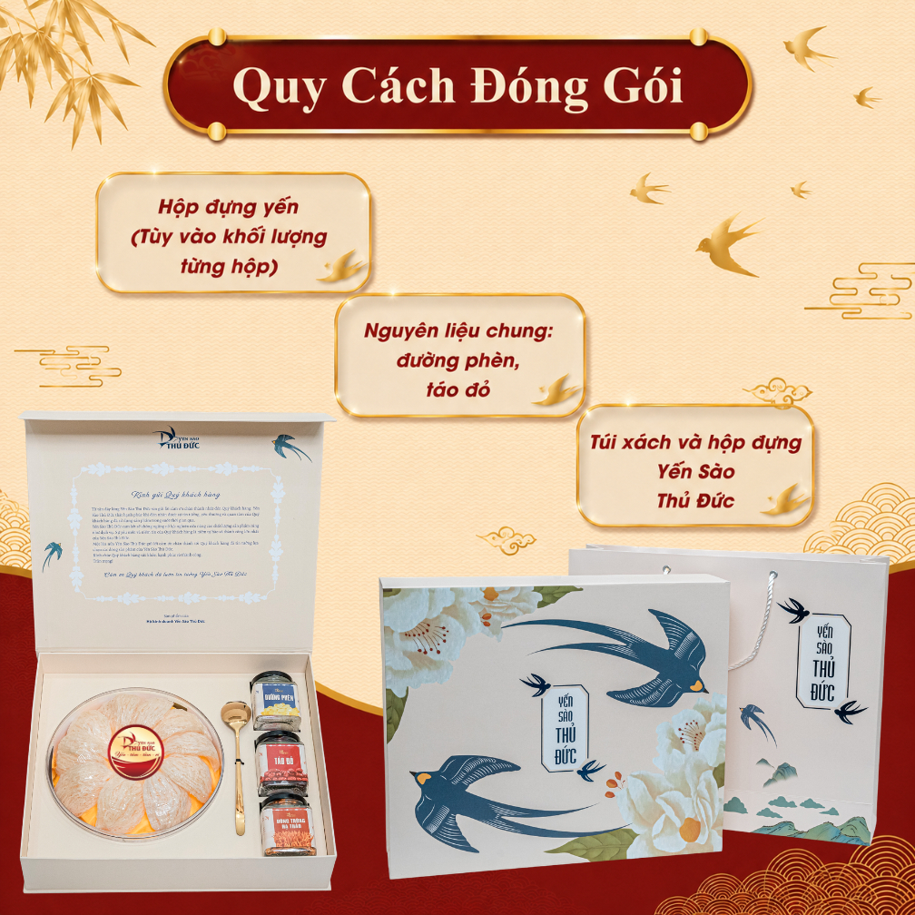 Yến Sào Tinh Chế Sợi Loại 1 Yến Sào Thủ Đức - Tổ Yến Nguyên Chất 100% Không Đường Tạp Chất (Có hộp quà tặng) - TYSCSL