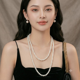 [ DAISYN ] N828 dây chuyền hạt ngọc trai nhân tạo áo dài 8mm Phụ kiện trang sức ngọc nhân tạo đá chuỗi ngọc nhân tạo đá