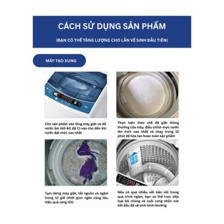 Bột Tẩy Lồng Máy Giặt Diệt Khuẩn Tẩy Các Vết Bẩn Tích Tụ Làm sạch máy giặt