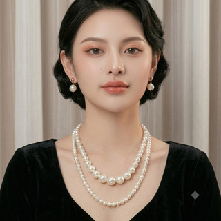 [ DAISYN ] N524 Choker , dây chuyền mang áo dài , dây chuyền cưới hạt Ngọc hạt trai 2 sợi sang trọng cho nữ