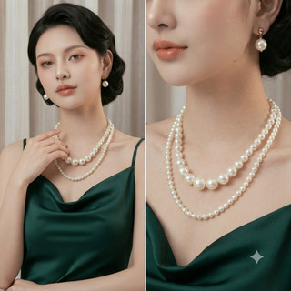 [ DAISYN ] N524 Choker , dây chuyền mang áo dài , dây chuyền cưới hạt Ngọc hạt trai 2 sợi sang trọng cho nữ