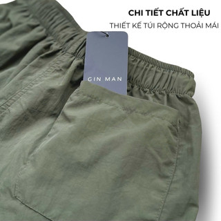 Quần Short Dù Nam Gin Man Thể Thao, Vải Dù, Siêu Nhẹ, Thoải Mái