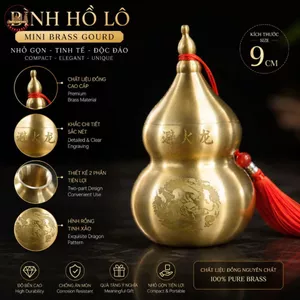 Vật Trang Trí Hồ Lô Đồng Nguyên Khối Bền Bỉ Theo Thời Gian Cao 11cm