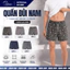 Quần đùi Nam cotton co giãn mặc nhà thoáng mát, Quần đùi nam họa tiết thoáng mát QD14