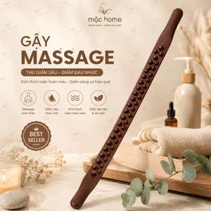 Gậy Massage Cổ Vai Gáy 37 Bi Tròn Đả Thông Kinh Lạc , Gậy Giả Gỗ Massage Bụng Lưng tiện lợi ,Gậy nhựa polypropylene