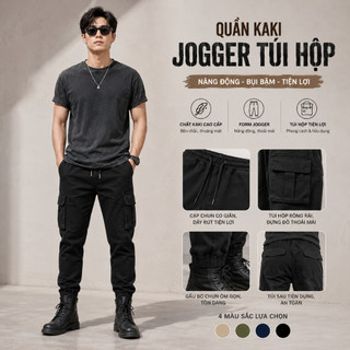 Quần Dài Jogger Kaki túi hộp Nam Premium MISFIT Form Chuẩn, Co Giãn, Thoải Mái Cả Ngày