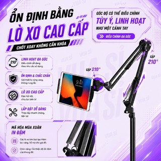 Giá Đỡ Điện Thoại Máy Tính Bảng VUASI S99 Chân Đế Kim Loại Chắc Chắn Cao 1.75m Gập Gọn, Kèm Remote