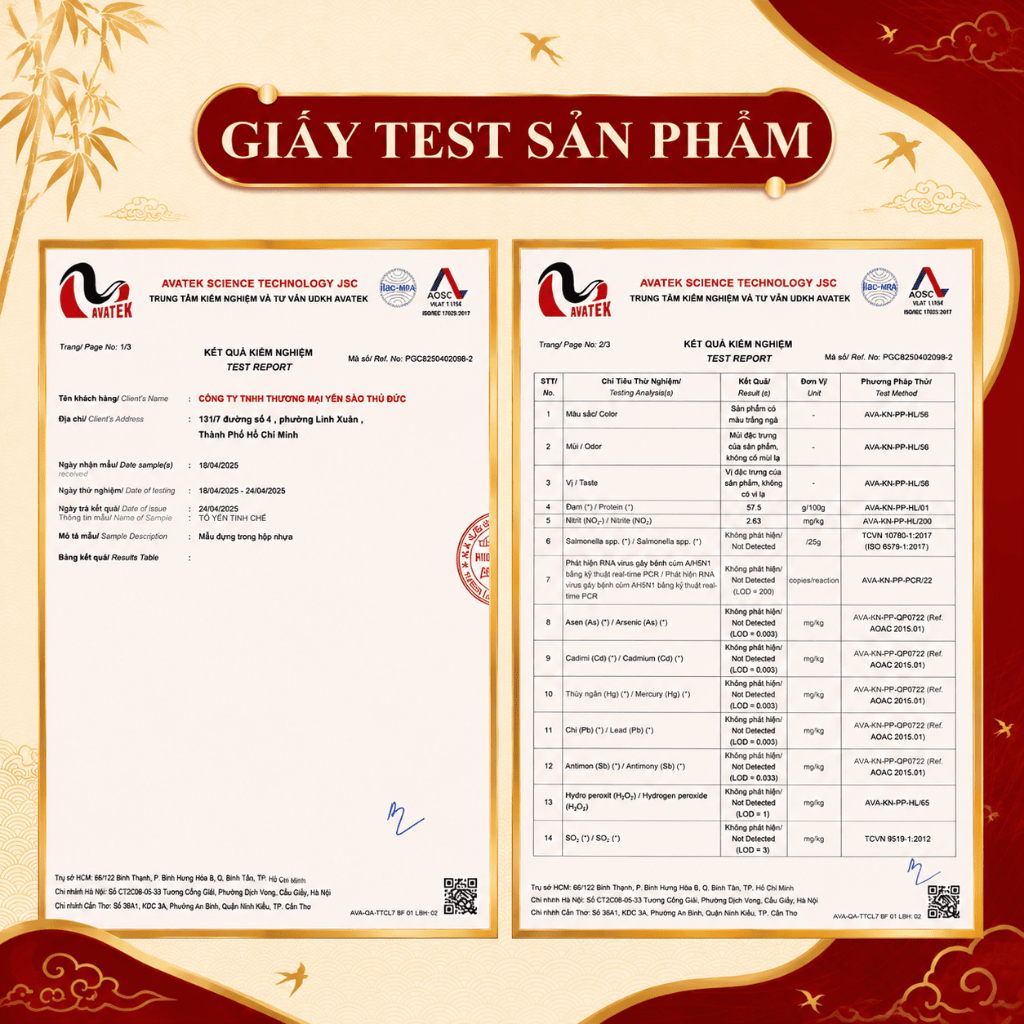 Yến Sào Tinh Chế Sợi Loại 1 Yến Sào Thủ Đức - Tổ Yến Nguyên Chất 100% Không Đường Tạp Chất (Có hộp quà tặng) - TYSCSL