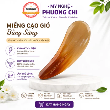 Miếng cạo gió massage mặt bằng sừng, Cây cạo gió giọt lệ dùng đánh gió Giải cảm | Mỹ Nghệ Phương Chi