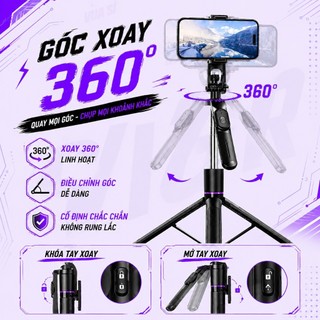 Gậy Chụp Ảnh Cầm Tay Z165-Gậy Chụp Ảnh 3 Chân Điều Khiển Từ Xa Kết Nối Bluetooth, Tặng Kèm Remote