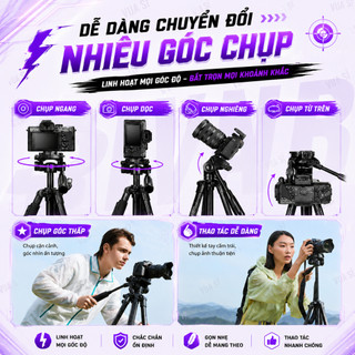 Chân Máy Ảnh, Điện Thoại Đa Năng Cao Cấp VUASI Yunteng 669 Chính Hãng Kèm REMOTE Kết Nối Bluetooth