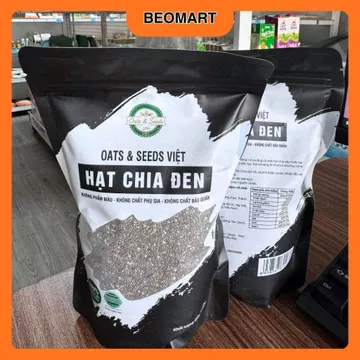 Hạt Chia Đen Oats & Seeds Việt 500g - Hạt Chia Nguyên Hạt Giàu Omega 3, Chất Xơ, Healthy