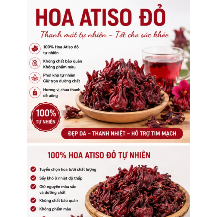 500gr Atiso Đỏ Sấy Khô La Paix/ Pha Trà | Hibiscus Tea | Trà Thảo Mộc | Hoa Bụp Giấm