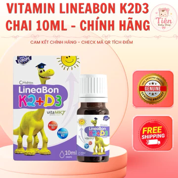 Vitamin LineaBon K2D3 10ml Cho Bé - Bổ Sung Vitamin D3 & K2 MK7 Hỗ Trợ Phát Triển Xương, Chính Hãng