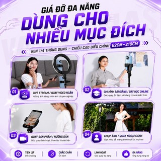 Chân Gậy Selfie Cao Cấp VUASI SG10 Giá Đỡ Điện Thoại , Chân Đèn Đa Năng Xoay 360° Kèm Túi Đựng