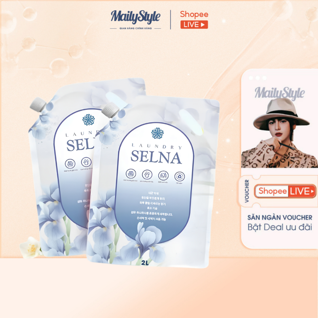 C92_COMBO Túi Nước Giặt Xả Selna Túi 2KG