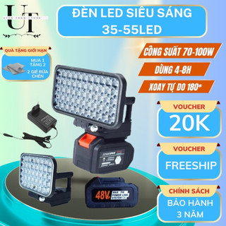 Đèn LED Siêu Sáng Sử Dụng Pin Makita, 35-55 Bóng Chân Pin Makita, Chân Thông Dụng Sử Dụng Làm Việc Ban Đêm, Cắm Trại