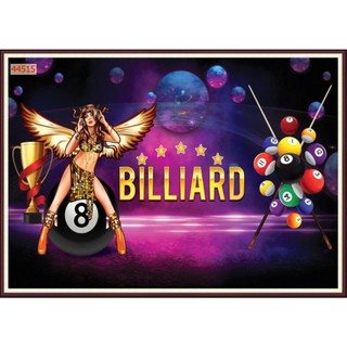 Tranh dán tường Bida, Billiards, Bi-a Vải Lụa Kim Sa tặng keo + dụng cụ dán