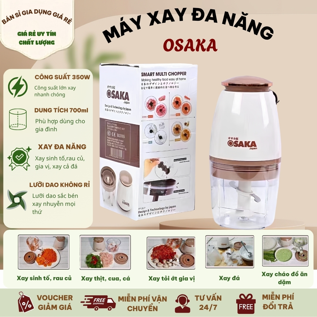 Máy xay đa năng OSAKA dung tích 700ml công suất 350W xay sinh tố xay thực phẩm nhanh chóng tiện lợi