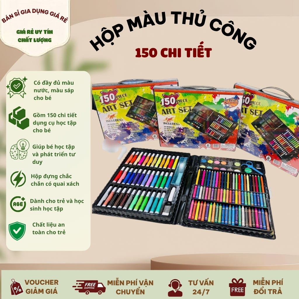 Hộp bút màu thủ công 150 chi tiết cho bé