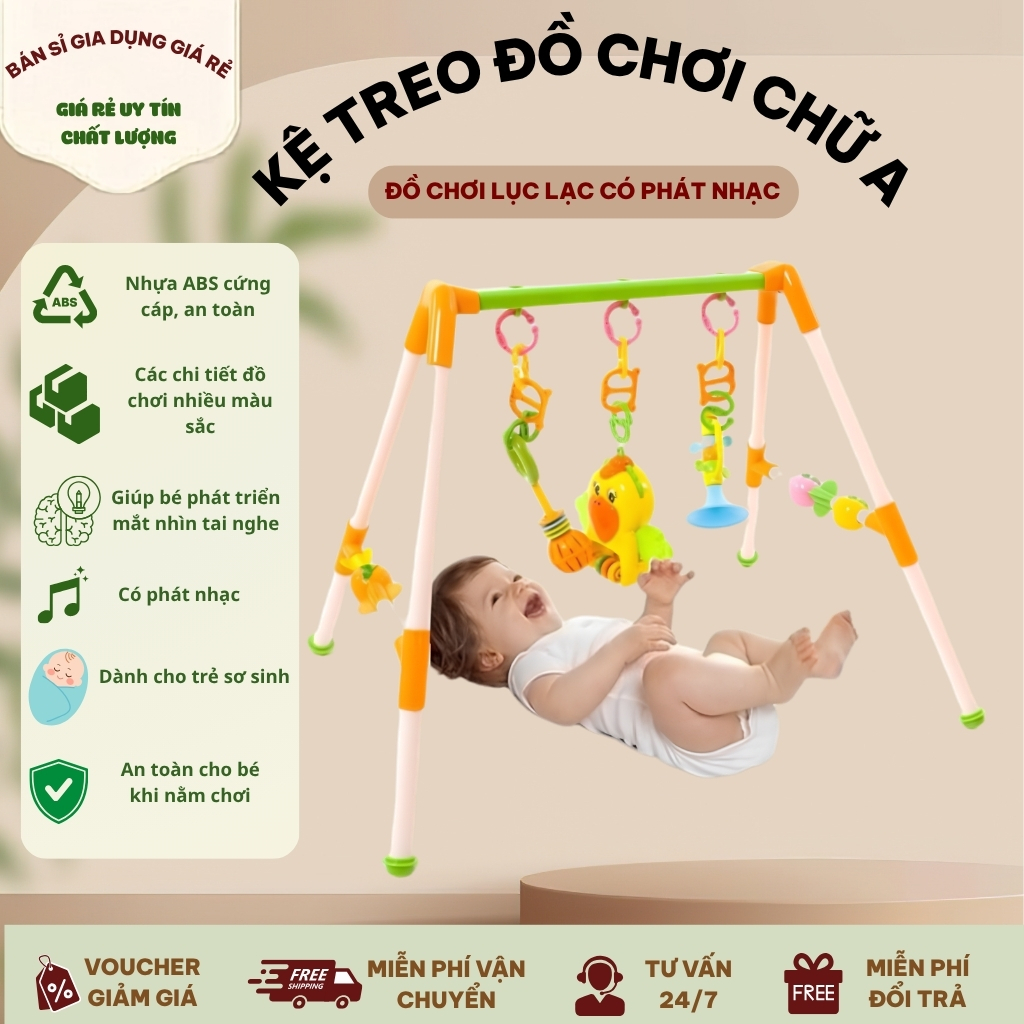 Kệ Đồ Chơi Chữ A, Kệ Vẹt Chữ A Cho Bé Nằm Chơi