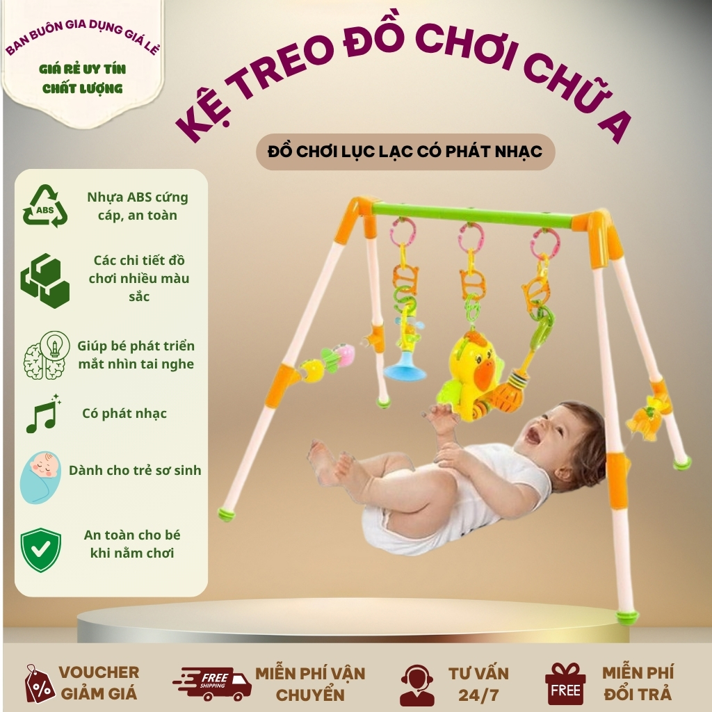 Kệ Đồ Chơi Chữ A, Kệ Vẹt Chữ A Cho Bé Nằm Chơi