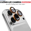 Cường Lực Camera Kuzoom Cho IPhone 12 13 14 15 16 17Promax / Pro / Plus Kính Schott AR Viền Kim Loại