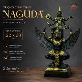 Vật Phẩm Trang Trí Kệ Tủ Tượng Narayana Ngồi Garuda Cao 30cm Quà Tặng Sang Trọng
