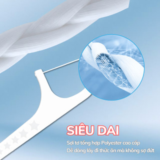 [Combo 4 Hộp] Tăm Chỉ Nha Khoa PERcare Cao Cấp Sợi Mảnh Tiệt Trùng Không chứa Huỳnh Quang 50 chiếc Made in Việt