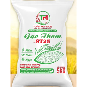 Gạo ST25 Plus Mix Gạo Mới Theo Mùa (Dẻo Vừa , Mềm Cơm ,Túi 5kg)