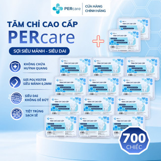 [Combo 12 TẶNG 2] Tăm Chỉ Nha Khoa PERcare Cao Cấp Sợi Mảnh Tiệt Trùng Không chứa Huỳnh Quang 50 chiếc Made in Việt