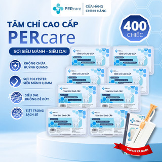 [Combo 8 TẶNG 1] Tăm Chỉ Nha Khoa PERcare Cao Cấp Sợi Mảnh Tiệt Trùng Không chứa Huỳnh Quang 50 chiếc Made in Việt